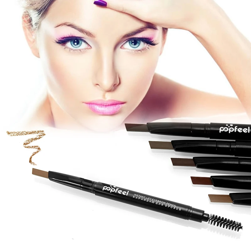 New 5 Color Portable Soft Double Head Eyebrow Pencil Liner Eye Brow Makeup Cosmetic Natural Waterproof Tools TSLM1 | Красота и