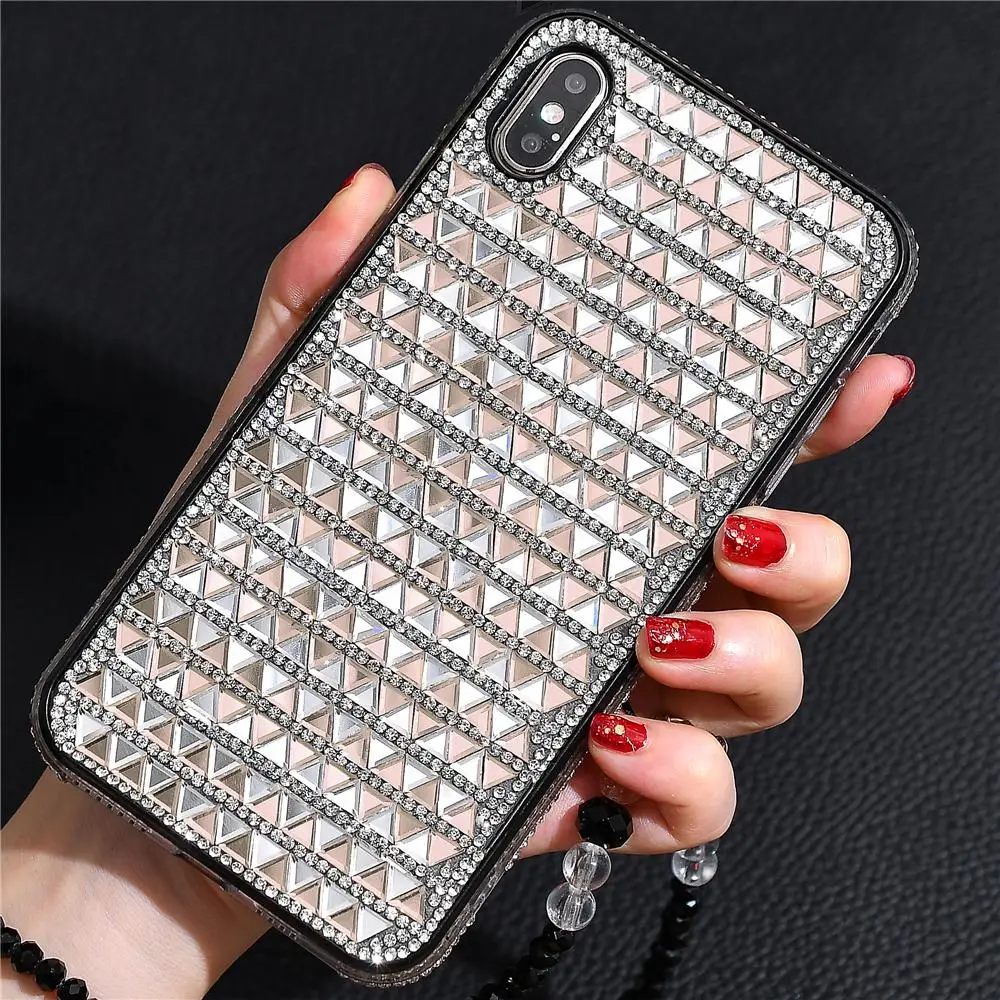 Сексуальный блестящий чехол со стразами для телефона iPhone 11 Pro X XS Max XR 8 7 6 6s Plus, мягкая силиконовая Бриллиантовая задняя крышка