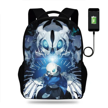 

Hot Sale Cartoon Undertale Kids USB Backpack Kindergarten School Bag Children Printing Backpack Girls Boys Mochila