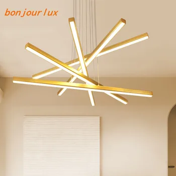 

Modern Simple LED chandelier gold black aluminum for living room home lighting dining room office bedroom hanging lamp 110v 220v