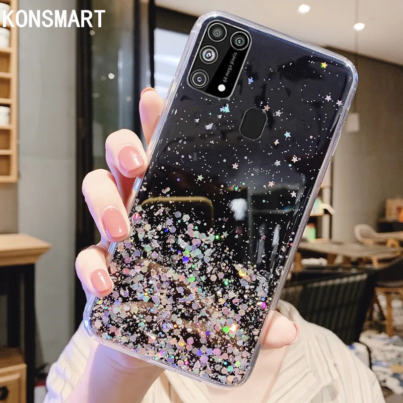 glitter back cover for samsung m31