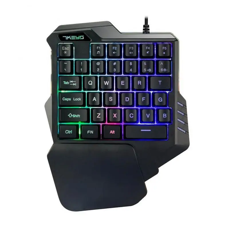 Новые клавиатуры проводная игровая клавиатура с светодиодный подсветкой 35 клавиш Одноручная мембранная клавиатура