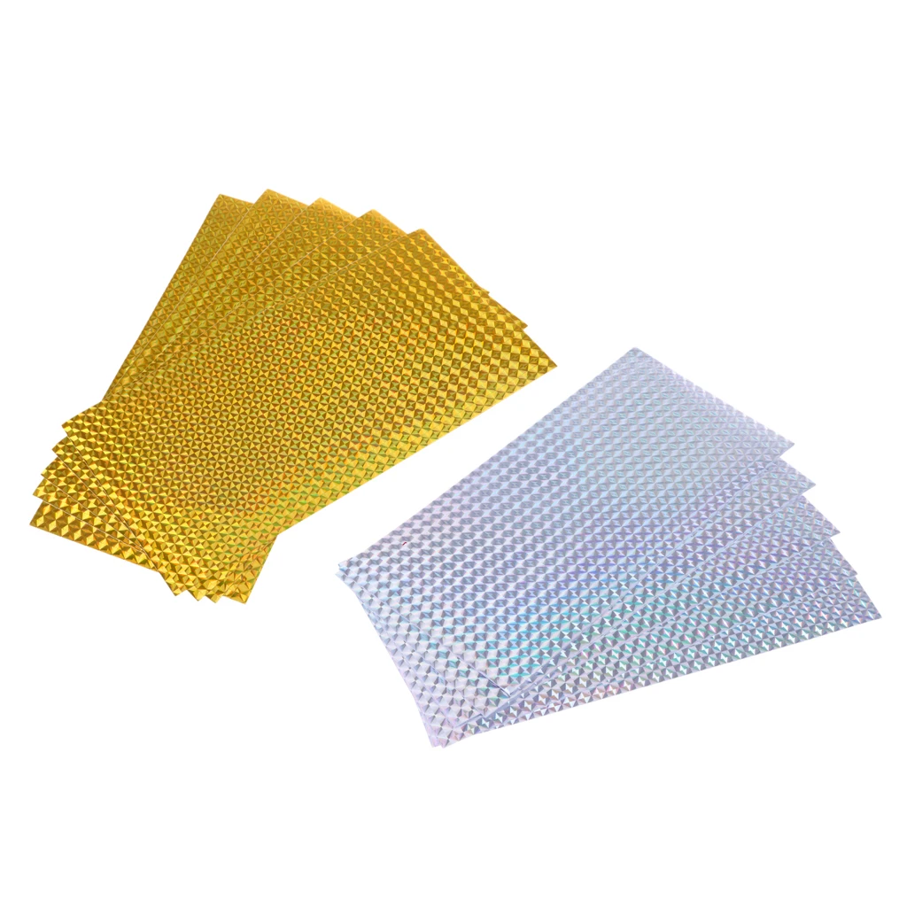 10 Pieces Fishing Lure Tape Craft Adhesive Tape High Quality Hologram Paper Fishing Lures Making Material