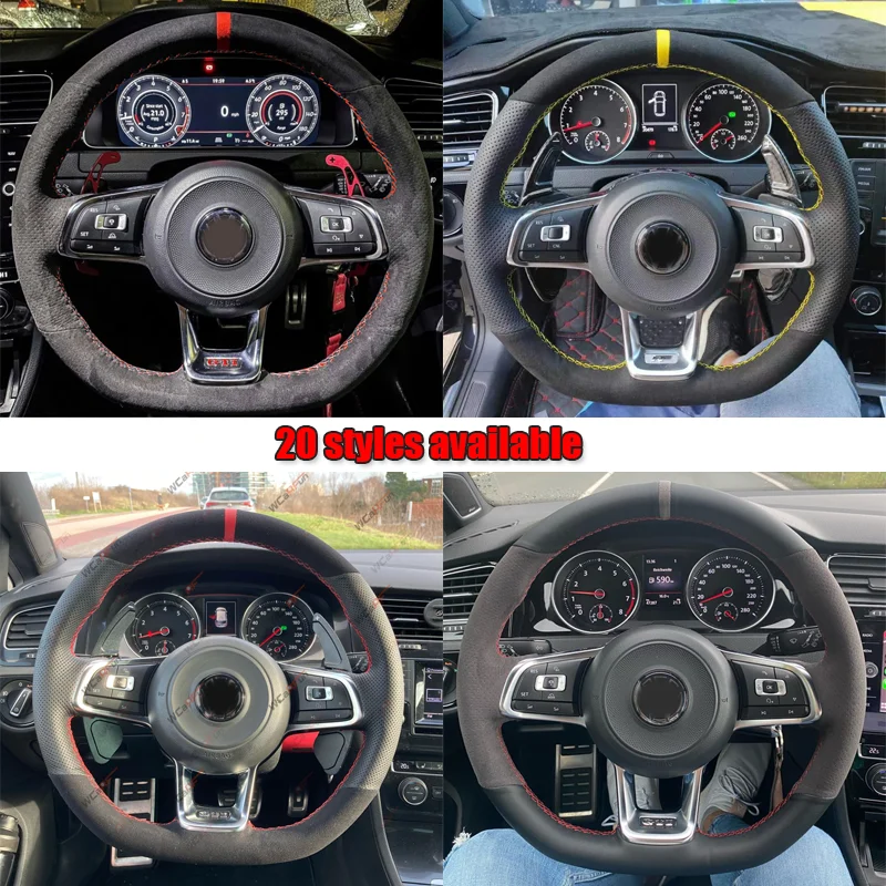 Черная замшевая модель WCaRFun на заказ для Volkswagen VW Golf R MK7 Golf 7 GTI VW Polo GTI Scirocco 2015 2016