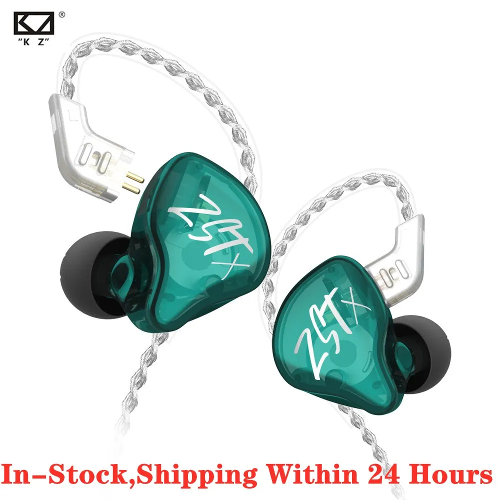 Наушники вкладыши KZ ZSTX ZST X 1BA + 1DD гибридные Hi Fi наушники с шумоподавлением и басами