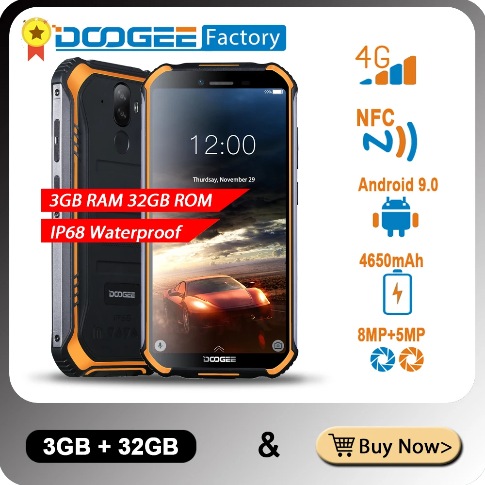 DOOGEE S40 смартфон с 5 дюймовым дисплеем четырёхъядерным процессором MT6739 ОЗУ 3 ГБ ПЗУ