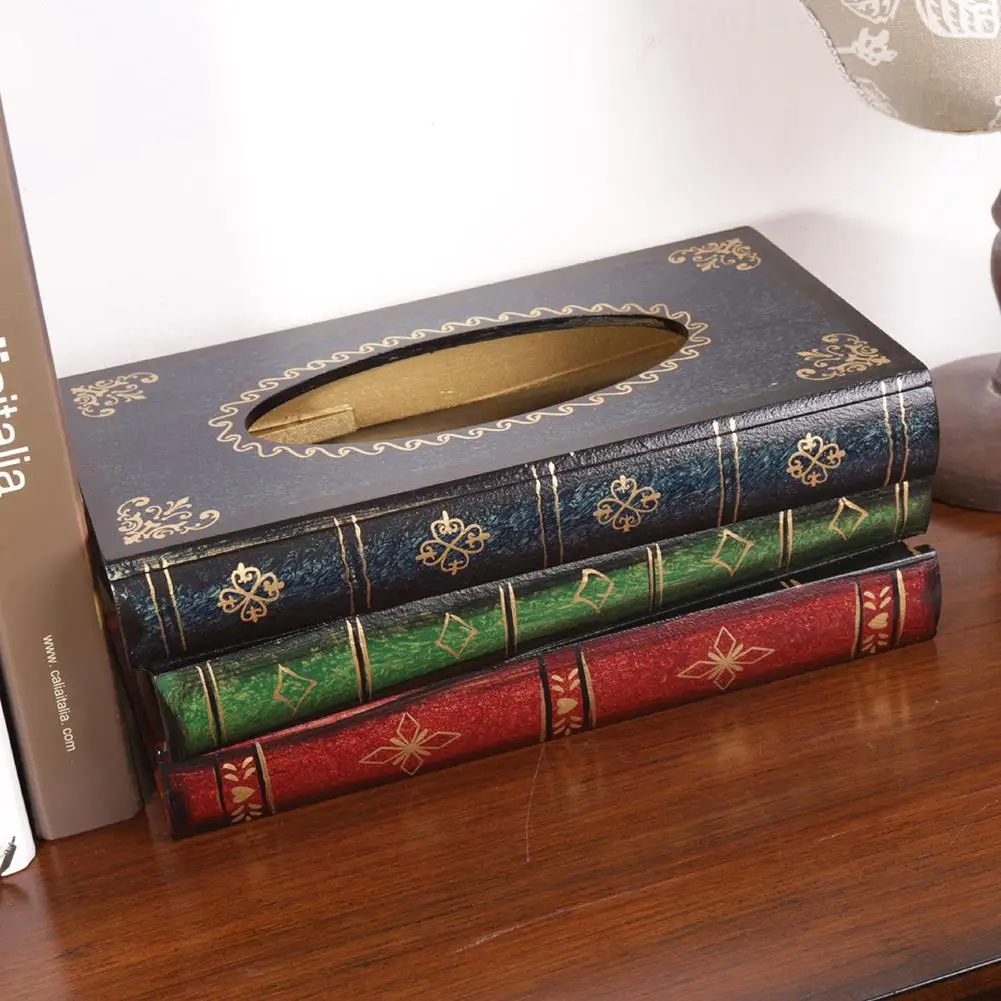 Хоббилан Ретро стиль книга форма деревянная коробка ткани для настольного украшения
