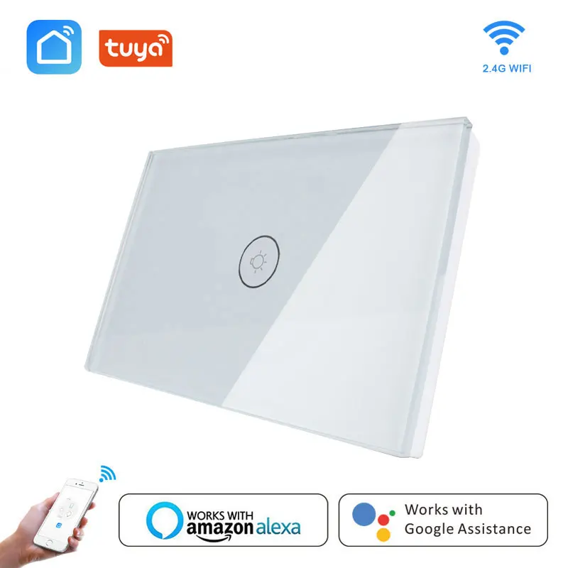 

Настенный светильник ключатель света, Wi-Fi, сенсорная панель из хрустального стекла, дистанционное управление через приложение Tuya, работает с Alexa, Google Home, для Израиля, США
