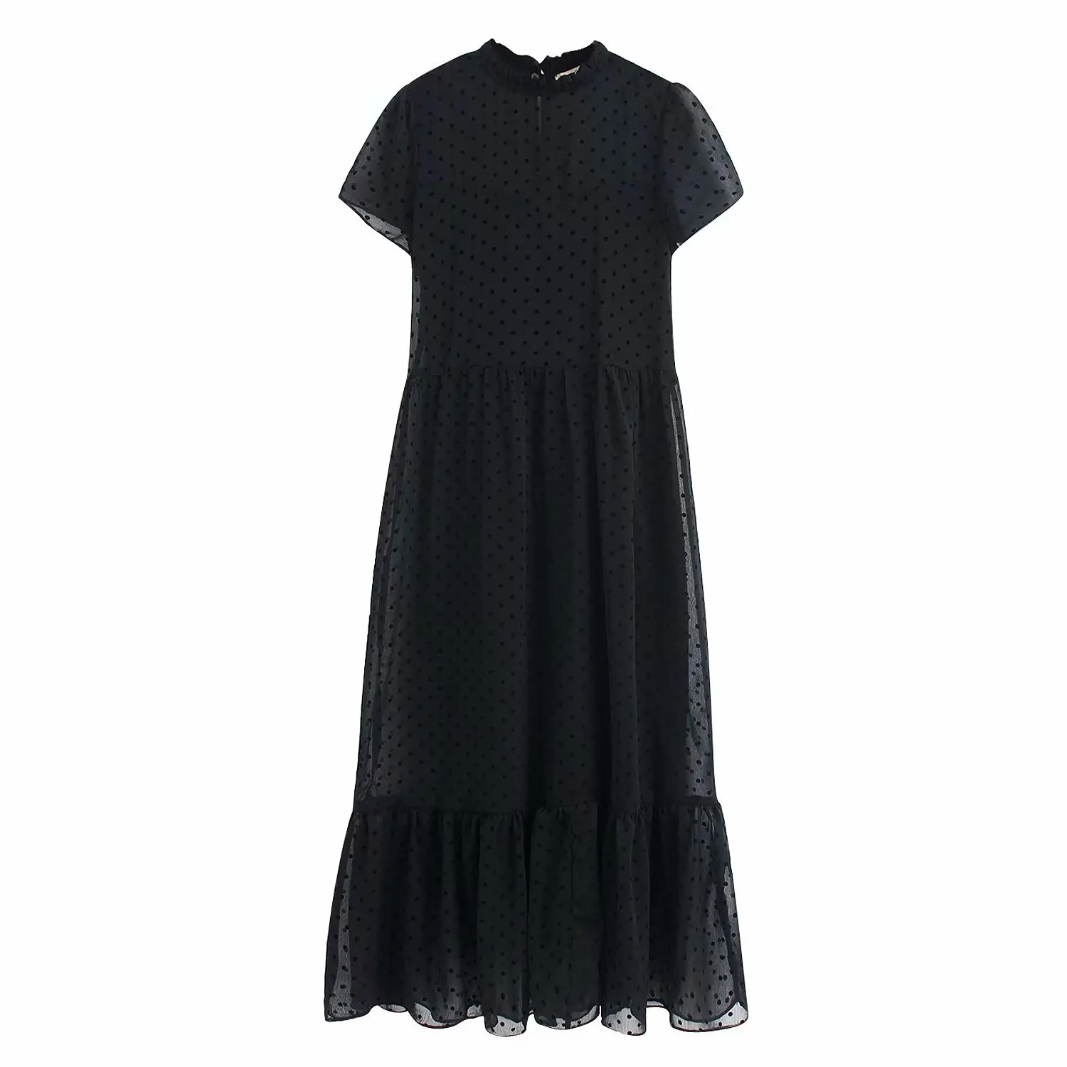 

2019 Autumn And Winter New Products Western Style WOMEN'S Dress Flocked Tulle Long Dress A9ks9894