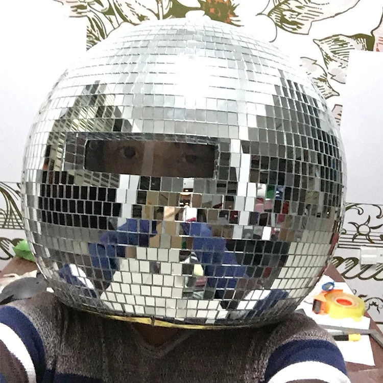 Костюмы для бальных танцев зеркальные для мужчин и женщин певица сценическое шоу одежда dj ткань стеклянный шар led шлем Подиум диско представление шляпа