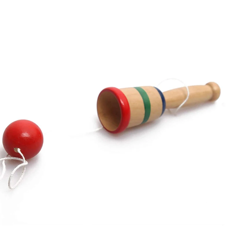 Colorful Anti Stress Safe Kendama Wooden Bilboquet Cup And Ball Preschool Educational Toys For Children Outdoor Funny Games