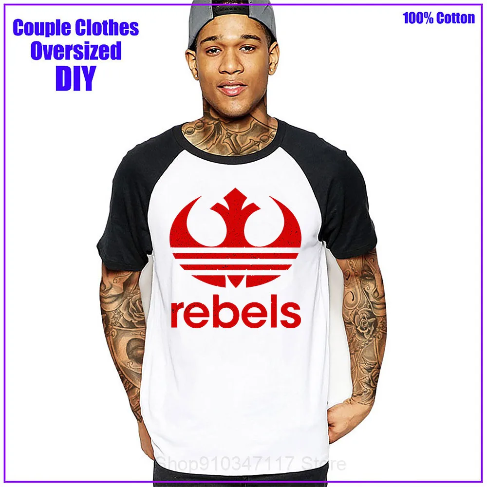 Футболка Rebel Alliance мужская оверсайз 100% хлопок уличная одежда стиль милитари ужас