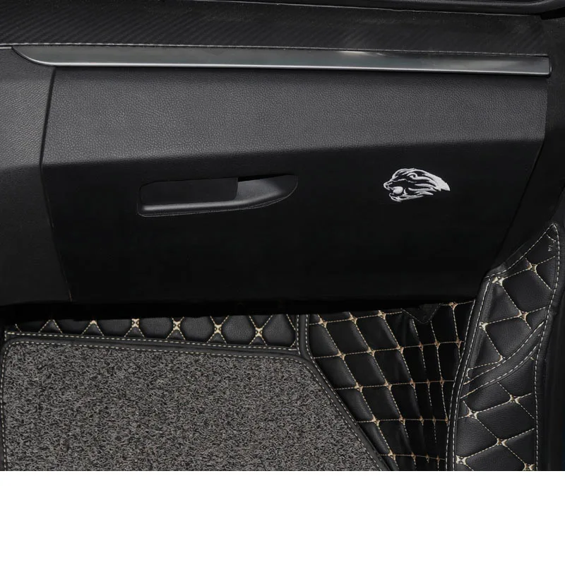 Lsrtw2017 Leather Car Co-pilot Storage Box Anti-kick Mat for Peugeot 3008 5008 Interior Accessories - Название цвета: black