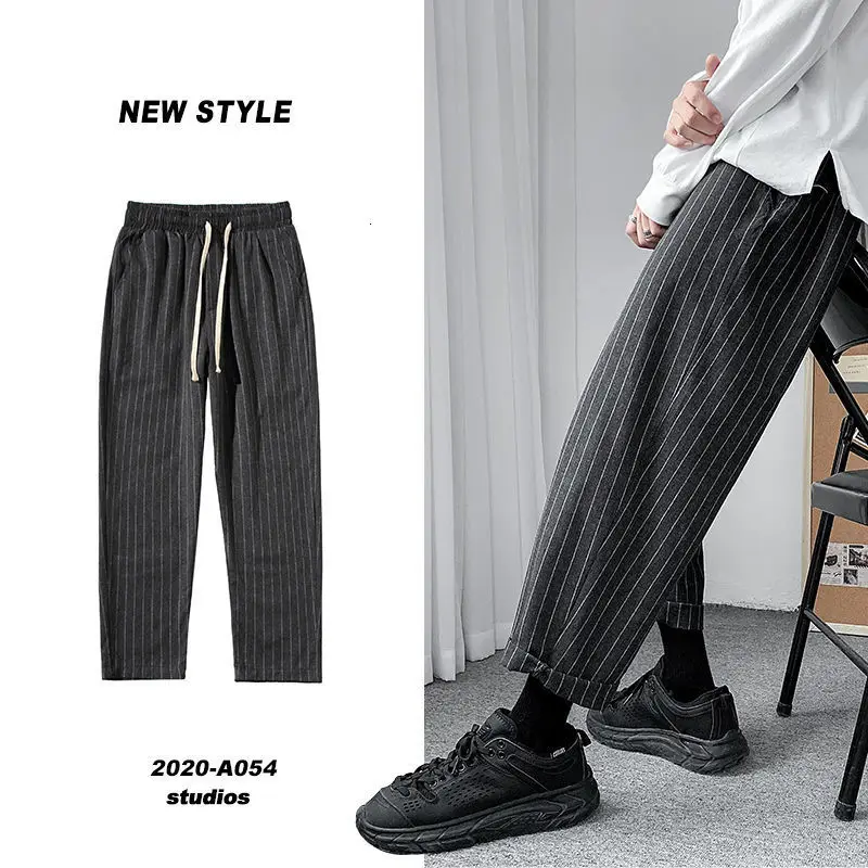 Privathinker Korean Men's Striped Harem Pants 2020 Streetwear Man ...