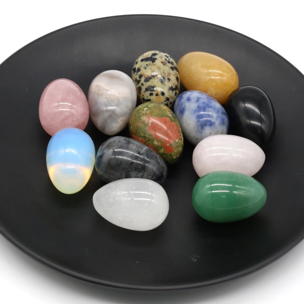 

Egg Shape Stone Natural Healing Crystal Quartz Agat Mineral Gemstone Reiki Crafts Home Decoration or Massage Accessory Wholesale