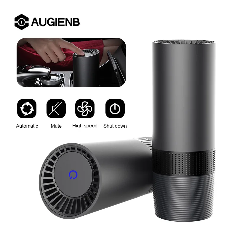 AUGIENB, мини автомобильный очиститель воздуха, отрицательные ионы, воздухоочиститель-ионизатор, освежитель воздуха, удаляет РМ2, 5, формальдегид, запах дыма, аллерген