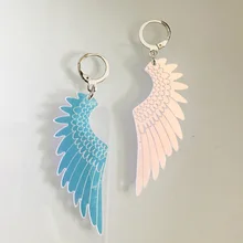 Exagerada mudança de cor anjo asas forma acrílico gota brincos para o sexo feminino legal punk geométrica balançar brincos moda brincos