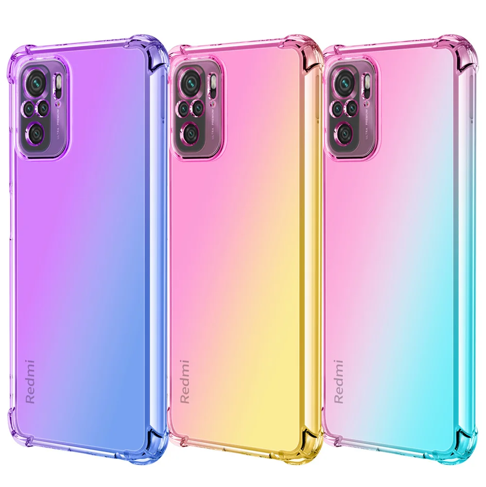 

Gradient Transparent Shockproof Case For Xiaomi Redmi Note 11 Pro Plus Air Bag Shockproof Protective Funda For Redmi Note11 Capa