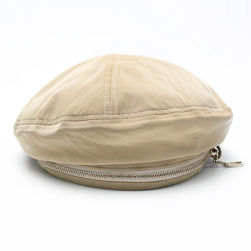Зимние кожаные женские береты, appello donna Bere Casquette Femme, хлопковая кепка без каблука, Полиуретановая шляпа для художника, французская шапка - Цвет: photo color