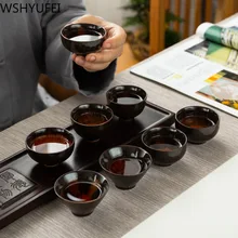 2 шт./партия китайский керамический чайный стаканчик кунг-фу маленький фарфоровый чайный стаканчик чайный сервиз Аксессуары Бытовая чашка для вина дорожная чашка для чая