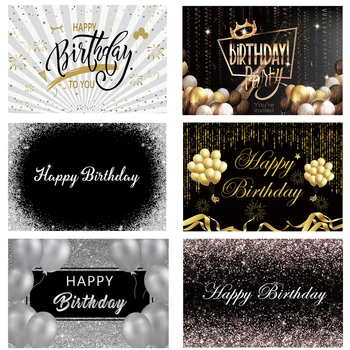 

Happy Birthday Party Backdrop Glitter Balloons Background Sparkle Shining Dots Abstract Decoration Photo Booth
