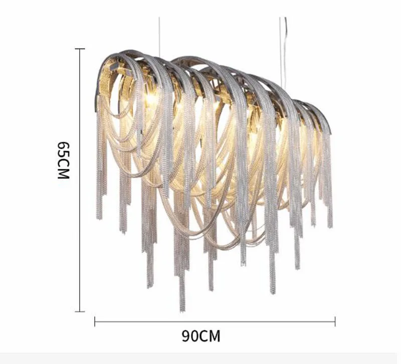Современная роскошная светодиодная люстра с кисточками, Серебряное золото, алюминиевая цепь G9, люстра, лампа, блеск, дизайн, Подвесная лампа