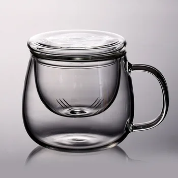 

Glass Garden Fun Glass san jian bei Simple Glass Tea Cup Office Cup Tea Set Gongfu Tea Set