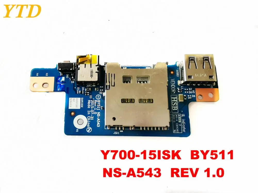 Оригинальный Для Lenovo 700-15ISK Плата USB аудио Y700-15ISK BY511 NS-A543 REV 1 0 испытанное хорошее