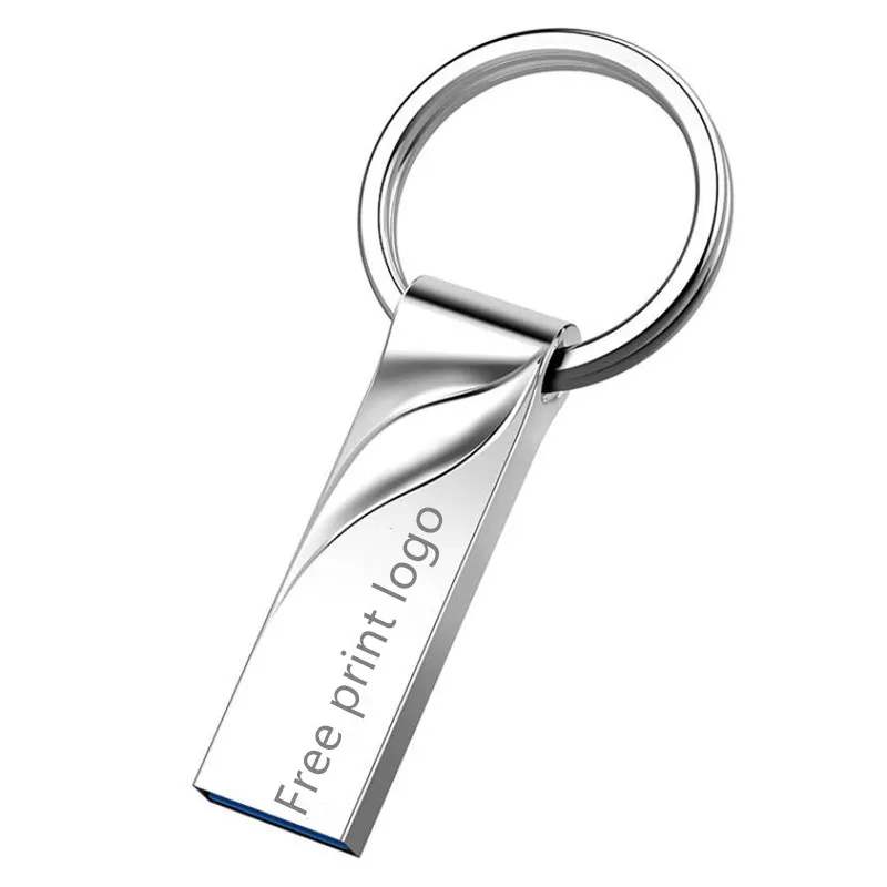 Silver Металлический usb флеш-накопитель, 128 ГБ, cle usb 2,0, 32 ГБ, флеш-накопитель, 16 ГБ, 8 ГБ, 4 ГБ, 64 ГБ, карта памяти, ключ, флешка, печать логотипа - Цвет: Silver