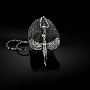 

Women Egyptian Goddess Isis Ancient Egypt God Winged Figuras Egipcias Collar Short Choker Necklace