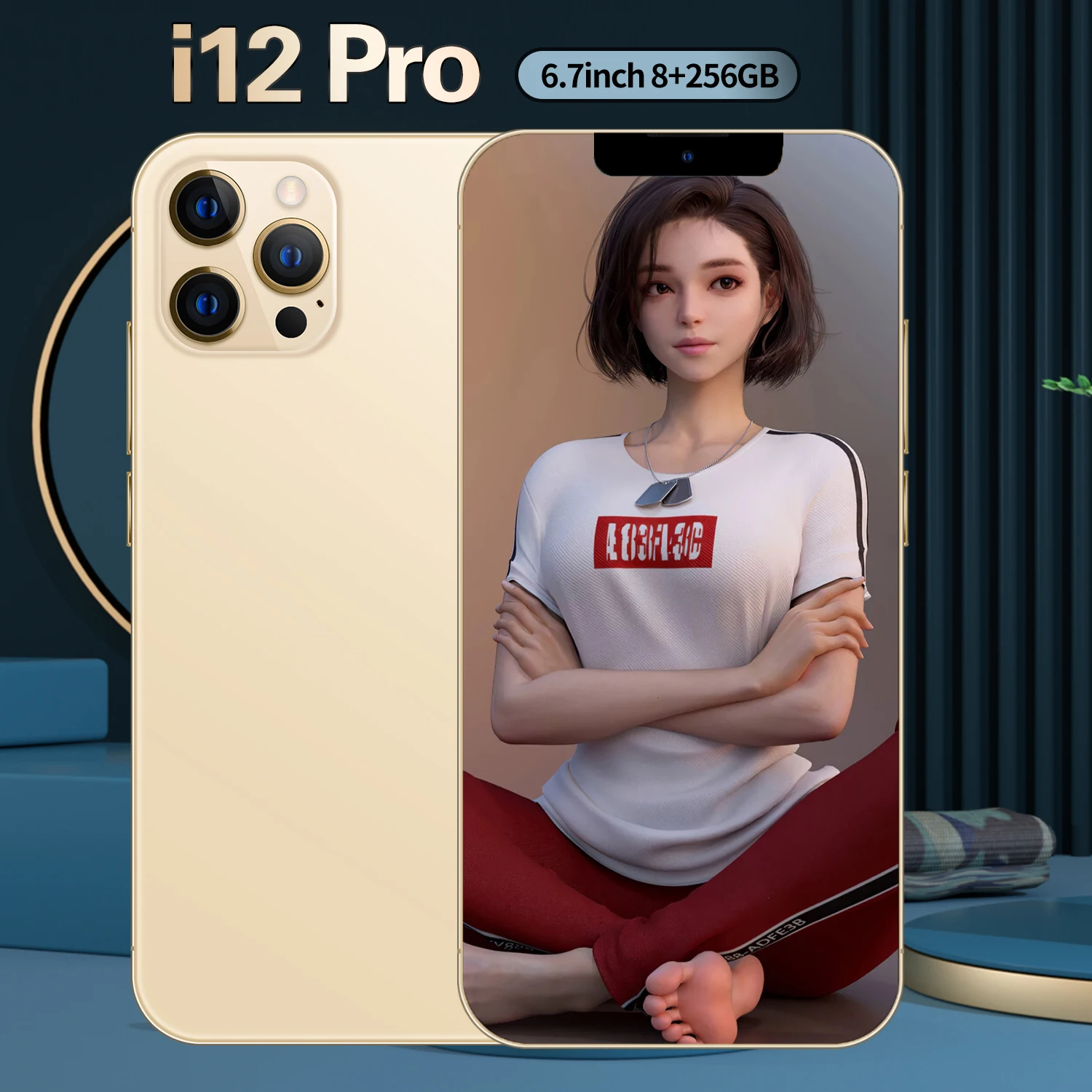 Hot Smartphones I12 Pro 6.7“ Dual SIM 32MP 8GB 512GB 6800Mah Global Version Android 10.0 Deca Core Phone In Stock