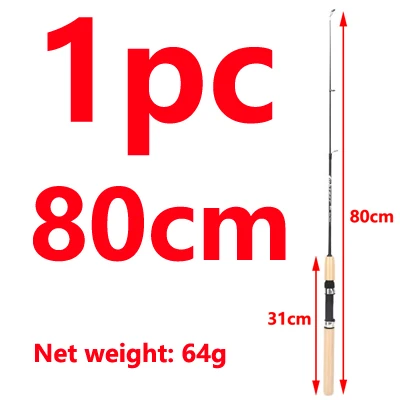 80cm rod 1pc Зимняя удочка для подледной рыбалки 60, 80, 100 см, мини телескопическая удочка, портативная, углеродное волокно, спиннинг, креветка, полюс, комбинированные металлические Рыболовные катушки - Цвет: 80cm rod 1pc