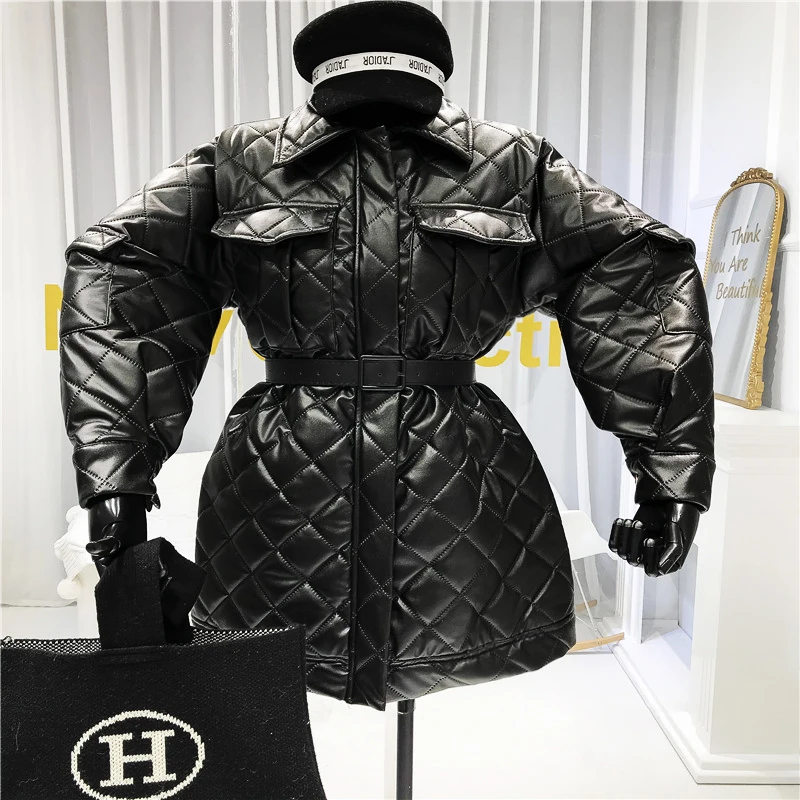 

Fashion Black Designer Women Winter Jacket Single Breasted Argyle High Street Chaquetas Mujer Invierno 2019 Women Clothes