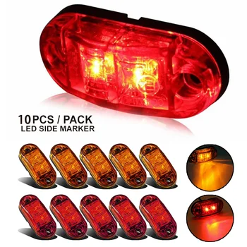 

RV LED Marker Lights 5x Amber+5x Red 10V-30V 2.5Inch 10pcs Lamps Truck