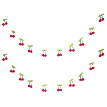 

Colorful Cherry Garland Decoration (2String x 6.6Ft) - DIY Fruit Hanging for Kids Bedroom Decoration Baby Shower Party Favor