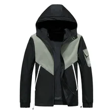 

Men's Fashion Workwear Hooded Jacket 2021 Spring and Autumn Korean Style Stitching Color Windproof Jacket Lightweight Jacket