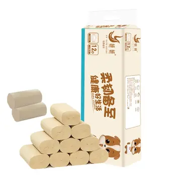 

12 Rolls Paper Home Household 4 Layers Bath No Core Soft Toilet Paper