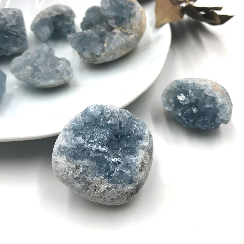 

1kg/2.2LB Bulk Natural Blue Celestite Quartz Crystals Cluster Healing Stones Mineral Home Room Decoration Druzy Geode Wholesale