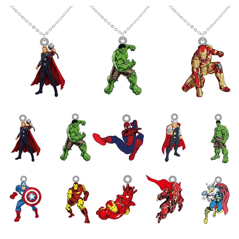 Disney Мстители Marvel And His Hammer Iron Man творческий дизайн акриловая подвеска ожерелье из