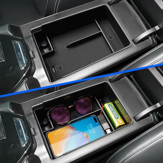 for HAVAL H6 3rd Gen GT 2021-2024 Armrest Storage Box Accessories Stowing Tidying Center Console Tray Black ABS 2