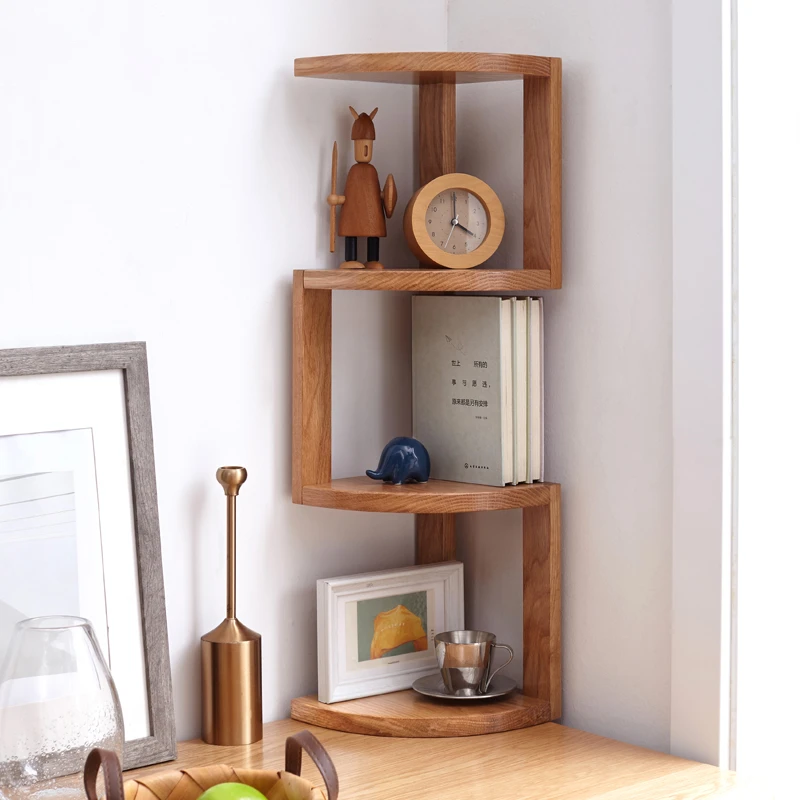 European Style Simple Solid Wood Storage Shelf Corner Bookcase Home Oak Desk Desktop Wooden Bookshelf Partition Storage Rack Bookcases Aliexpress