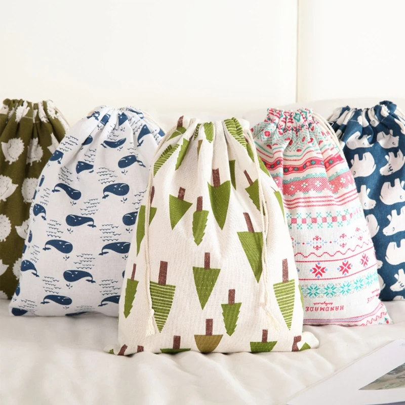

3pcs Storage Gift Bags Drawstring Travel Pouch Laundry Portable Luggage Packing M5TE