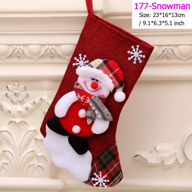 177-Snowman Подвеска в виде Санта-Клауса, снеговика, рождественские украшения, новогодние носки, рождественские украшения для дома, Рождественские елочные украшения, Navidad - Цвет: 177-Snowman