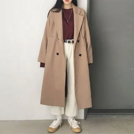 2019 осень-зима Новый корейский стиль Для женщин шерстяное пальто одноцветное Цвет модное шерстяное пальто Женская оригинальная обувь в