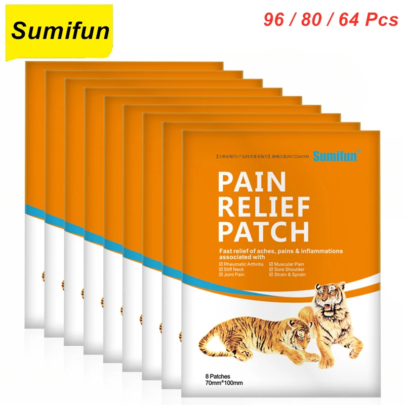 

96 / 80 / 64 Pcs Tiger Pain patch Far IR Treatment Porous Chinese Medical Plaster Shoulder Waist Joint Relief Tiger Pain patch