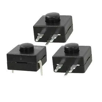 

3 Pcs Horizontal 3 Pins Latching Square Flashlight Push Button Switch