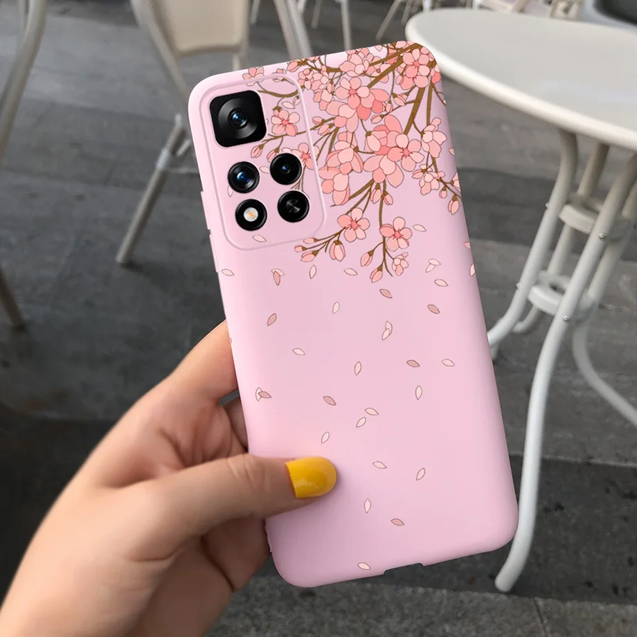 flip cases For Xiaomi Redmi Note 11 China Case 2021 6.6 inch Cute Girl Butterfly Flowers Back Cover For Redmi Note 11 Note11 Soft Silicone phone purse