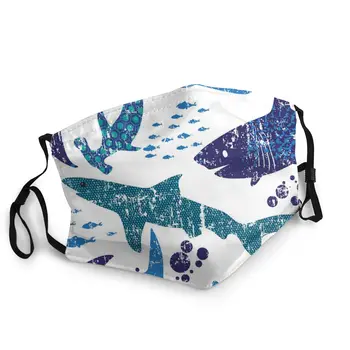 

Shark Ocean Sea Adult Cycling Wearing Mouth Face Mask Lovely Anti Haze Dust Mask Windproof Polyester Protection Mask Respirator