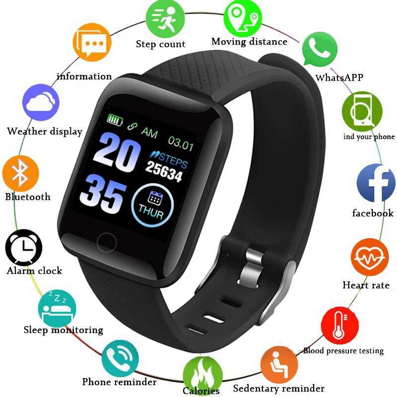 

2019 D13 Men Smart Watch Blood Pressure Waterproof Smartwatch Women heart rate monitor fitness watch Sport For Android IOS New