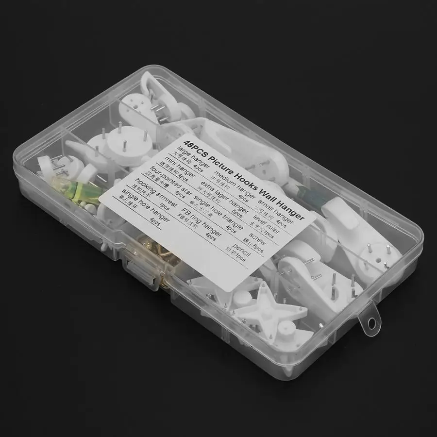 picture frame hanger 48pcs Without Mark Picture Hooks Wall Hanger Hook Screw Suit for Big Photos Frame wall nail